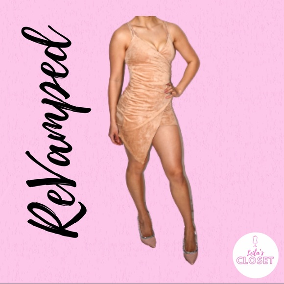 ReVamped XS Nude Mini Dress - Picture 1 of 5